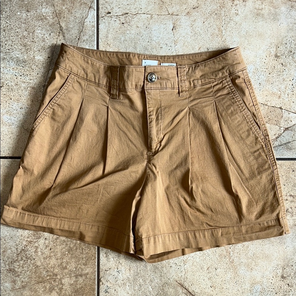 A New Day Tan Bermuda Shorts with Pleats